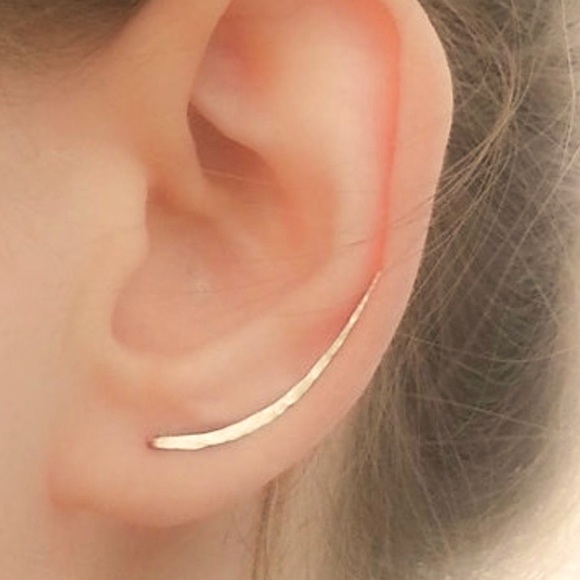 Jewelry - 925  Silver 30mm Fine Bar Ear Crawlers